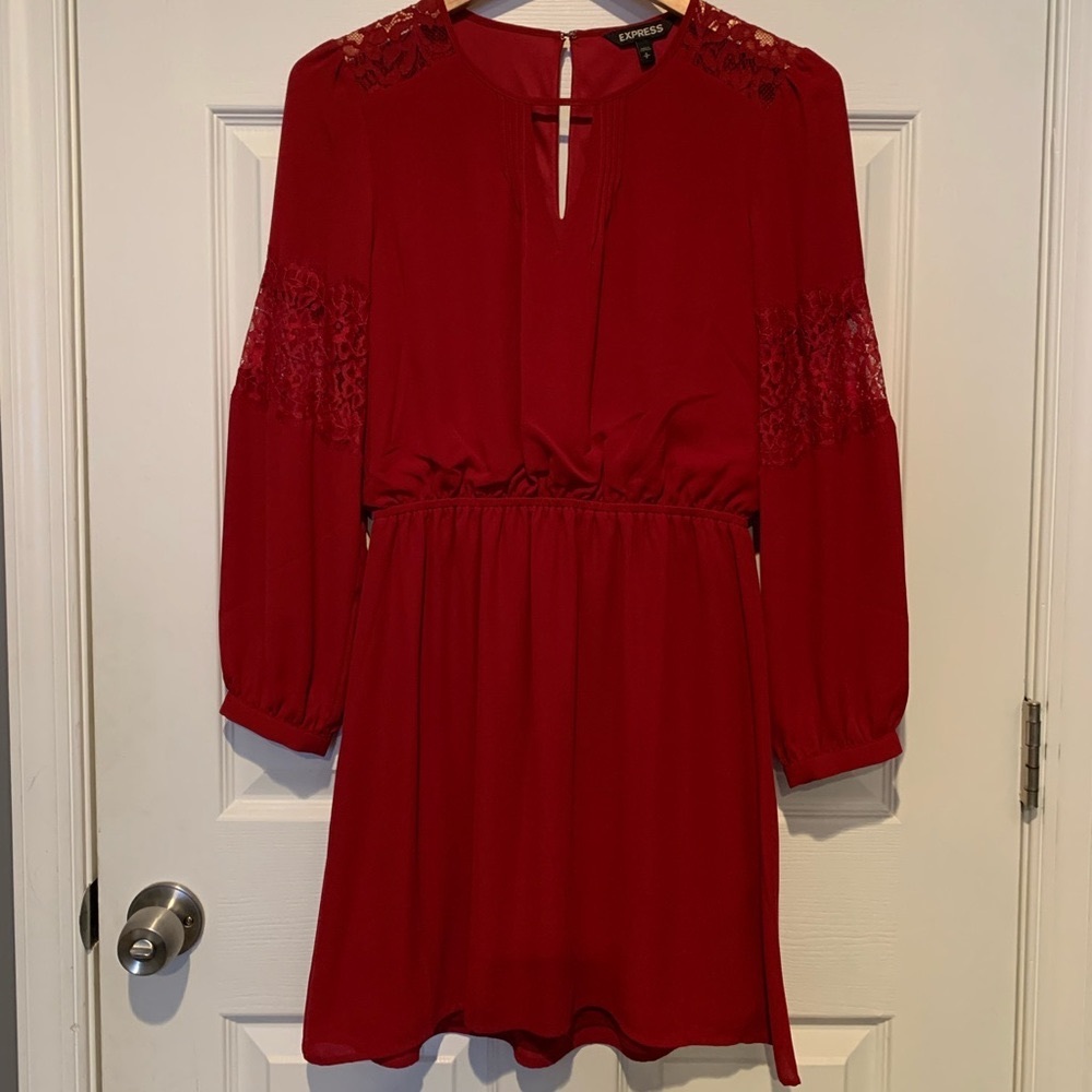 Women’s Express Dress . Elastic empire waist with lace detail. Worn one time.